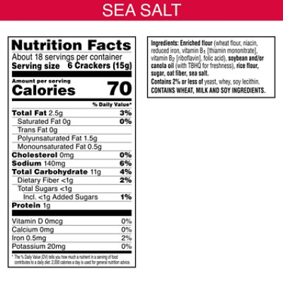 Town House Pita Oven Baked Crackers Sea Salt Lunch Snacks - 9.5 Oz - Image 3