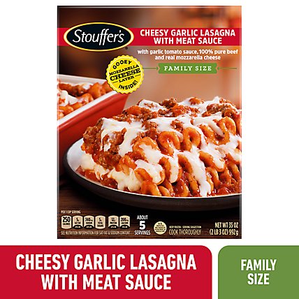 Stouffer's Family Size Cheesy Garlic Lasagna with Meat Sauce Frozen Meal - 35 Oz