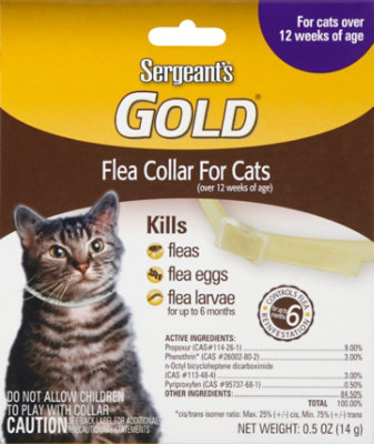 Sergeants Gold Flea Tick Collar For Cats Over 12 Weeks Of Age Box Each randalls