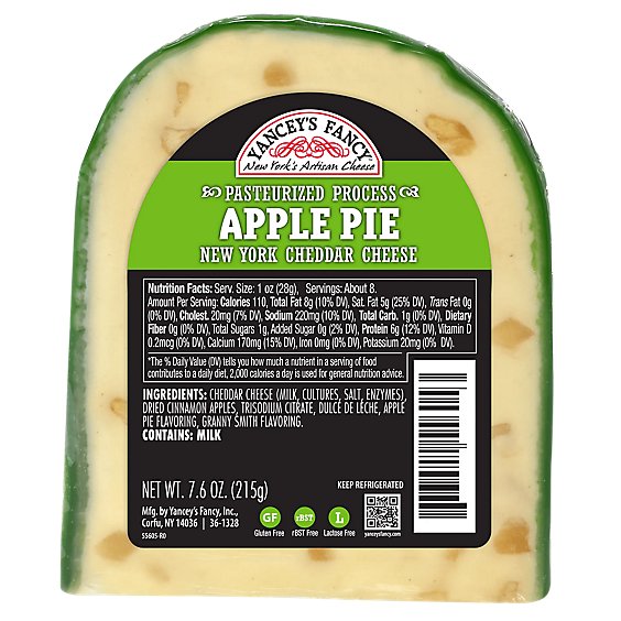 Yancy's Fancy Apple Pie Cheddar Cheese Wedge - 7.6 Oz.