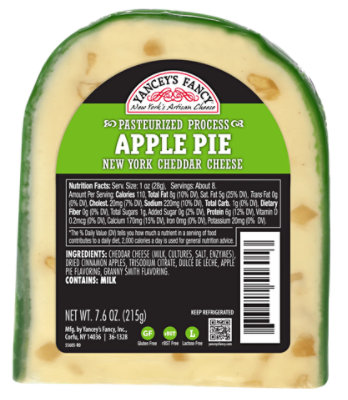 Yancy's Fancy Apple Pie Cheddar Cheese Wedge - 7.6 Oz.