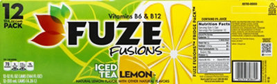 Fuze Fusions Tea Iced Lemon With Vitamins B6 & B12 - 12-12 Fl. Oz. - Image 3