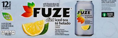 Fuze Diet Tea Iced Black Lemon Flavored In Can - 12-12 Fl. Oz. - Image 2