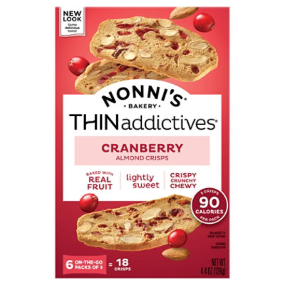 Nonnis THINaddictives Cookies Almond Thin Cranberry 6 Count - 4.4 Oz - Image 1