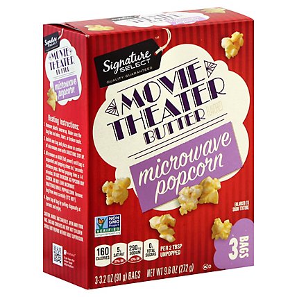 Signature SELECT Microwave Popcorn Movie Theater Butter - 3-3.2 Oz - Image 1