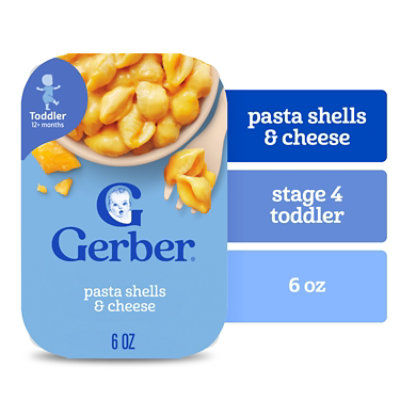 Gerber Mealtime Pasta Shells and Cheese Toddler Food Tray - 6 Oz - Image 1