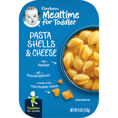 Gerber Baby Food Toddler Pasta Shells & Cheese - 6 Oz