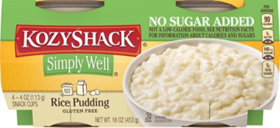 Kozy Shack Simply Well Rice Pudding 4 Count - 16 Oz - Image 1