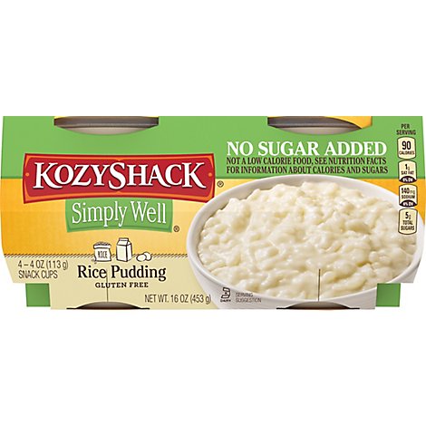 Kozy Shack Simply Well Rice Pudding 4 Count - 16 Oz