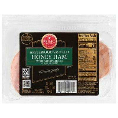 Primo Taglio Applewood Honey Ham Pillow Pack - 16 Oz