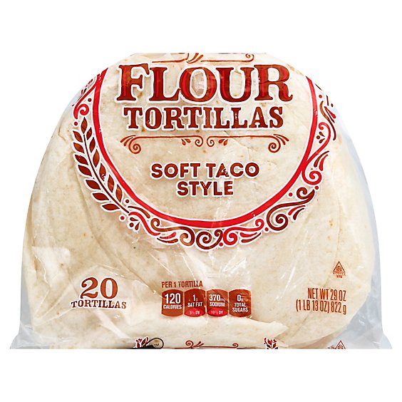 Signature SELECT Flour Tortillas Medium Size Bag 20 Count - 29.17 Oz