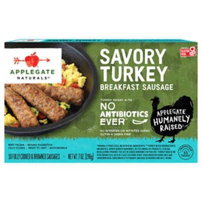 Applegate Natural Savory Turkey Breakfast Sausage Frozen - 7oz - Image 2