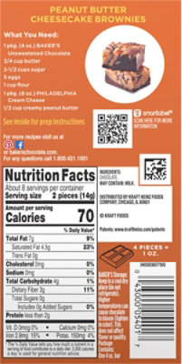 Baker's Unsweetened Chocolate Premium Baking Bar with 100 % Cacao Box - 4 Oz - Image 6