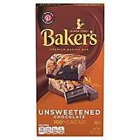 Bakers Baking Chocolate Bar Unsweetened 100% Cacao - 4 Oz - Image 1