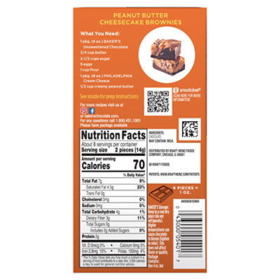 Baker's Unsweetened Chocolate Premium Baking Bar with 100 % Cacao - 4 Oz - Image 2