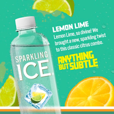Sparkling Ice Lemon Lime Sparkling Water 17 fl. oz. Bottle - Image 8