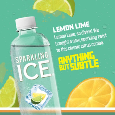 Sparkling Ice Lemon Lime Sparkling Water 17 fl. oz. Bottle - Image 2