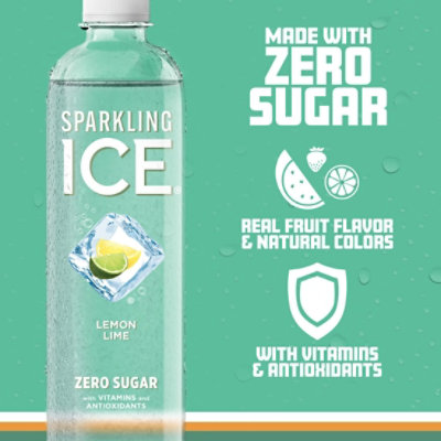 Sparkling Ice Lemon Lime Sparkling Water 17 fl. oz. Bottle - Image 3