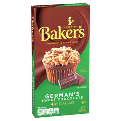 Baker's German's Sweet Chocolate Premium Baking Bar with 48% Cacao Box - 4 Oz - Image 3