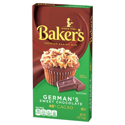 Baker's German's Sweet Chocolate Premium Baking Bar with 48% Cacao Box - 4 Oz - Image 4