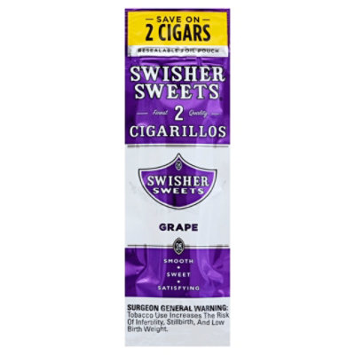 Swisher Sweets Cigars Grape 2 - 2 Count - Tom Thumb