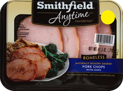 Smithfield Anytime Favorites Naturally Hickory Smoked Pork Chops - 11 Oz - Image 2
