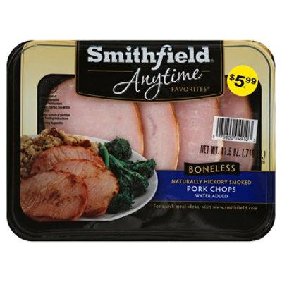 Smithfield Anytime Favorites Naturally Hickory Smoked Pork Chops - 11 Oz - Image 1