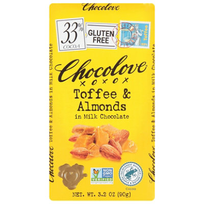 Chocolove Chocolate Bar Milk Chocolate Toffee & Almonds - 3.2 Oz - Image 3