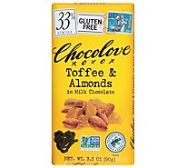 Chocolove Chocolate Bar Milk Chocolate Toffee & Almonds - 3.2 Oz