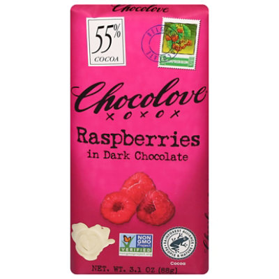 Chocolove Dark Chocolate Raspberries - 12 Count