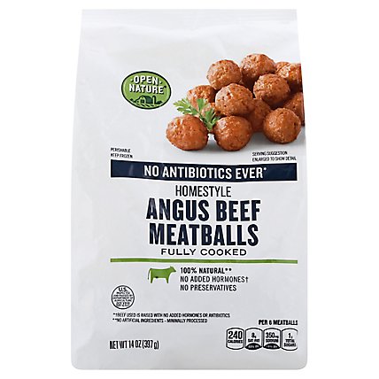 Open Nature Meatballs Homestyle Angus Beef - 14 Oz - Image 1