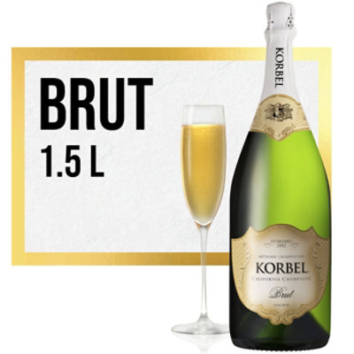 Korbel Brut California Champagne Sparkling Wine 24 Proof In Bottle - 1.5 Liter - Image 1