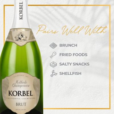 Korbel Brut California Champagne Sparkling Wine 24 Proof In Bottle - 1.5 Liter - Image 5