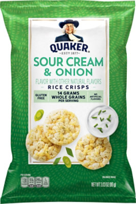 Quaker Popped Rice Crisps Gluten Free Sour Cream & Onion - 3.03 Oz - Image 2