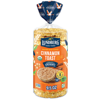 Lundberg Family Farms Regenerative Organic Certified Cinnamon Toast Brown Rice Cakes - 9.5 Oz - Image 3