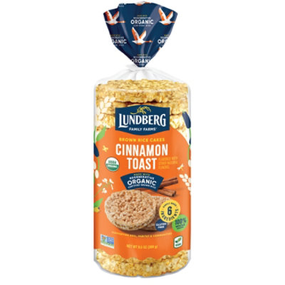 Lundberg Family Farms Regenerative Organic Certified Cinnamon Toast Brown Rice Cakes - 9.5 Oz - Image 2