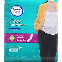 Signature Care Maximum Absorbency Long Length Bladder Control Pads For Women - 39 Count - Image 2