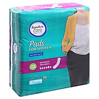 Signature Care Maximum Absorbency Long Length Bladder Control Pads For Women - 39 Count - Image 1