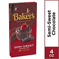 Baker's Semi Sweet Chocolate Premium Baking Bar with 56% Cacao Box - 4 Oz - Image 1
