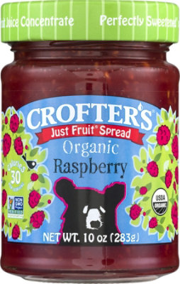 Crofters Just Fruit Spread Organic Raspberry - 10 Oz - Image 1