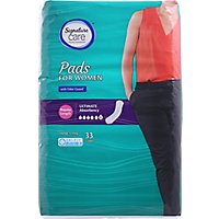 Signature Care Ultimate Absorbency Regular Length Bladder Control Pads For Women - 33 Count - Image 2