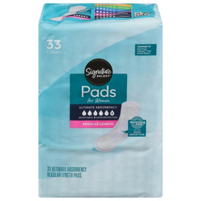 Signature Select/Care Ultimate Absorbency Regular Length Bladder Control Pads For Women - 33 Count - Image 2