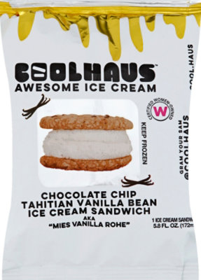 CoolHaus Ice Cream Sandwich Chocolate Chip Cookie Vanilla Bean - 5.2 Oz - Image 2