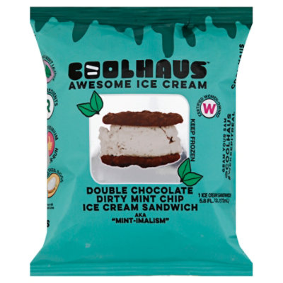 CoolHaus Ice Cream Sandwich Double Chocolate Chip Cookie Mint - 5.2 Oz