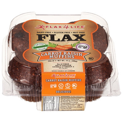 Flax4Life Muffin Carrot Raisin - 14 Oz - Image 3