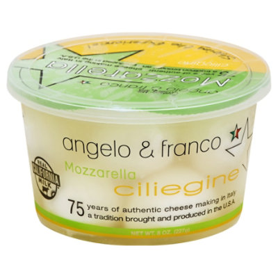 Angelo & Franco Cheese Mozzarella Ciliegine - 8 Oz