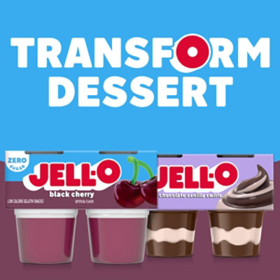 Jell-O Black Cherry Sugar Free Ready to Eat Jello Cups Gelatin Snack Cups - 4 Count - Image 7