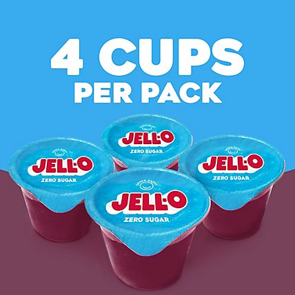 Jell-O Black Cherry Sugar Free Ready to Eat Jello Cups Gelatin Snack Cups - 4 Count - Image 2