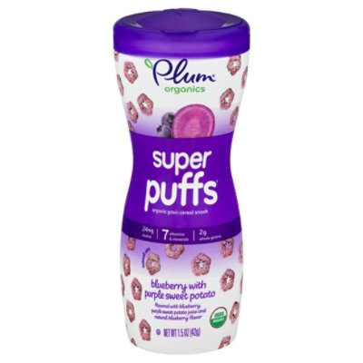 Plum Organics Organic Super Puffs Blueberry With Purple Sweet Potato - 1.5 Oz