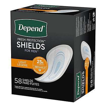 Depend Incontinence Shields for Men Light Absorbency - 58 Count - Image 9